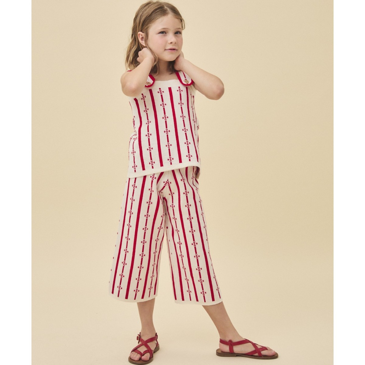 Cherry Flower Top & Cherry Flower Bell Bottom