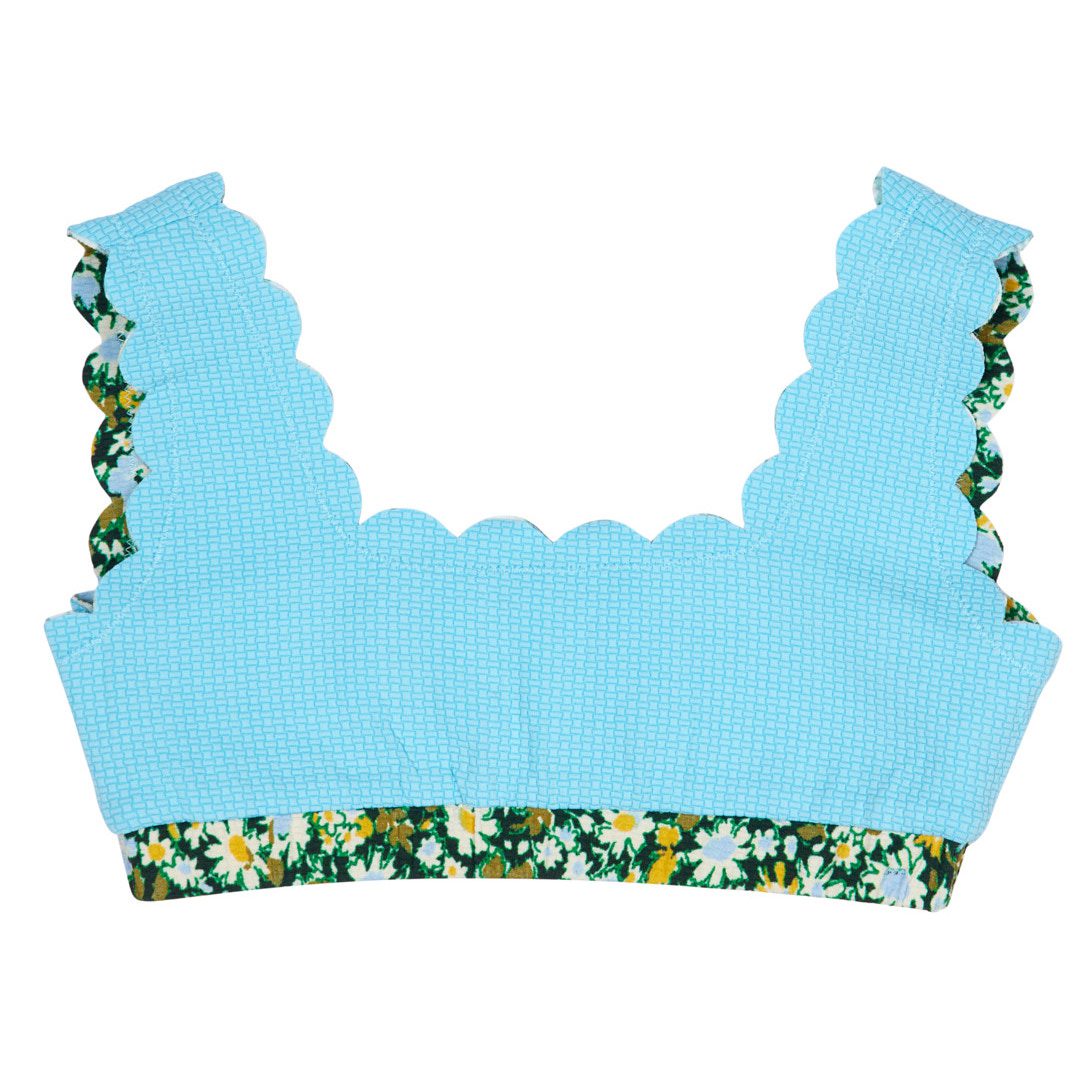 REVERSIBLE Bumby Palm Prints Set Meadow Flower Print Horizon