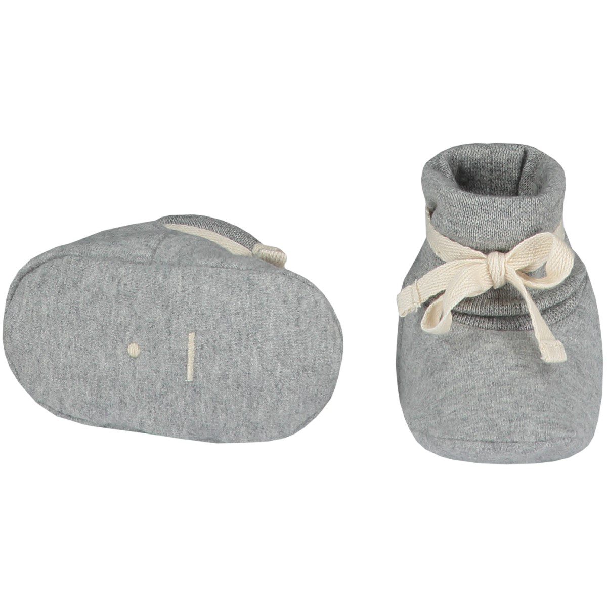 Baby Ribbed Booties | Grey Melange