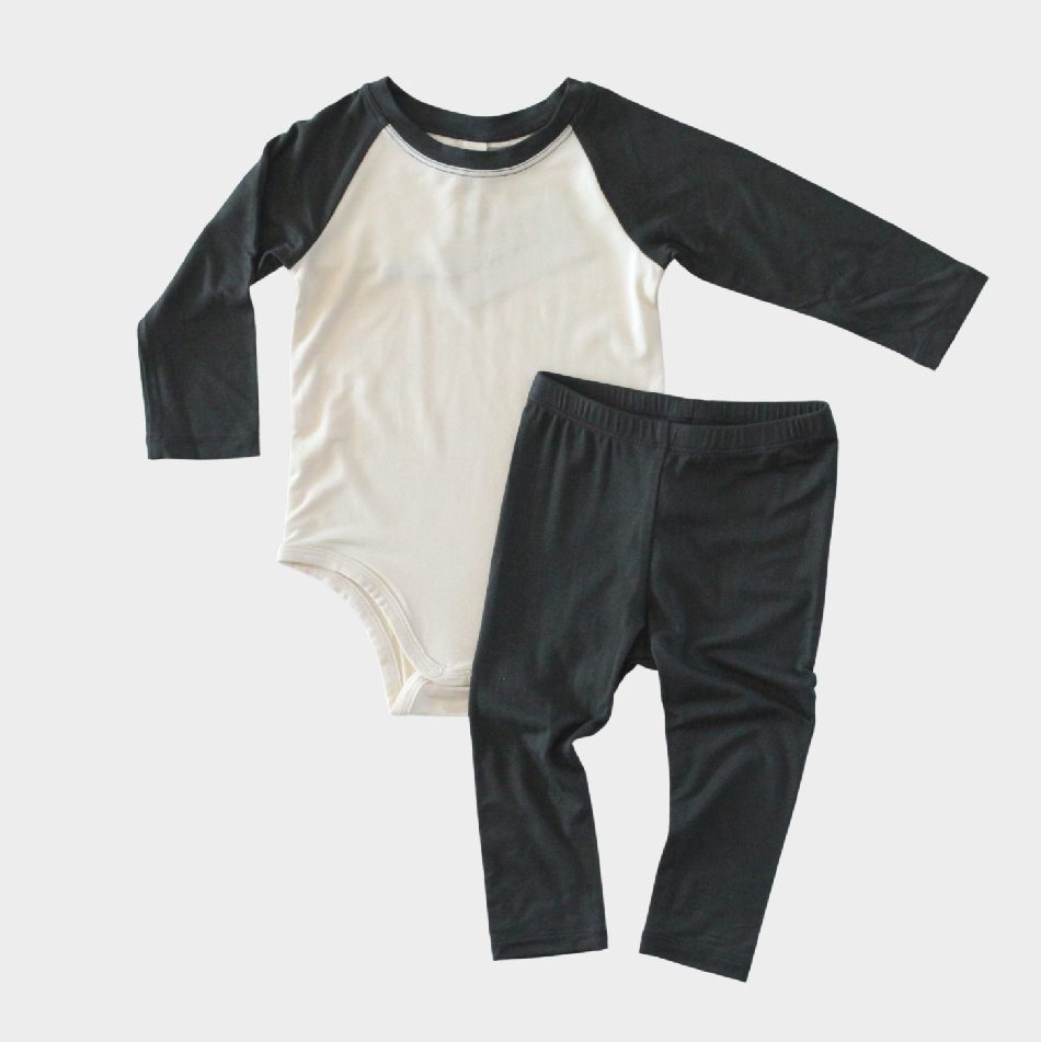 Baseball Bodysuit + Leggings Set | Graphite