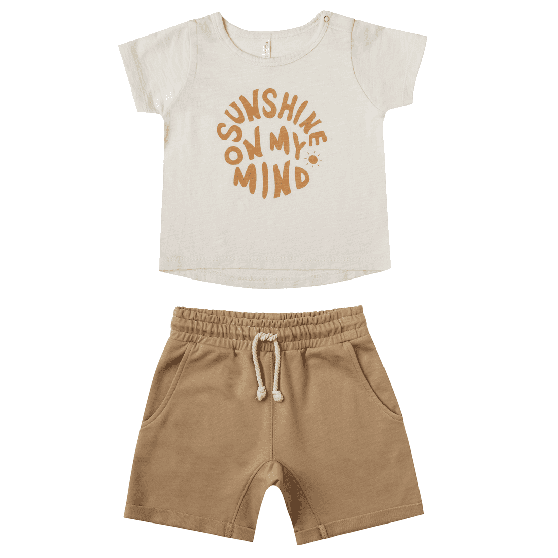 Basic Tee Sunshine On My Mind & Terry Sweat Short Almond