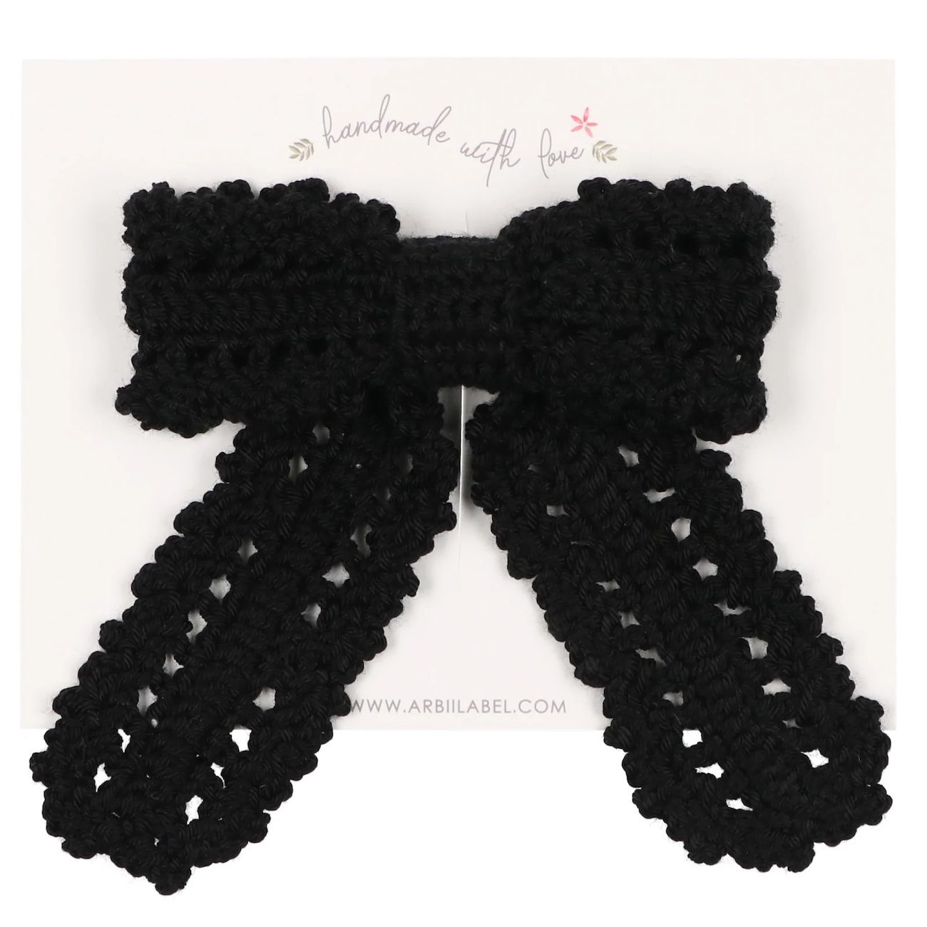 Black Single Crochet Detailed Clip