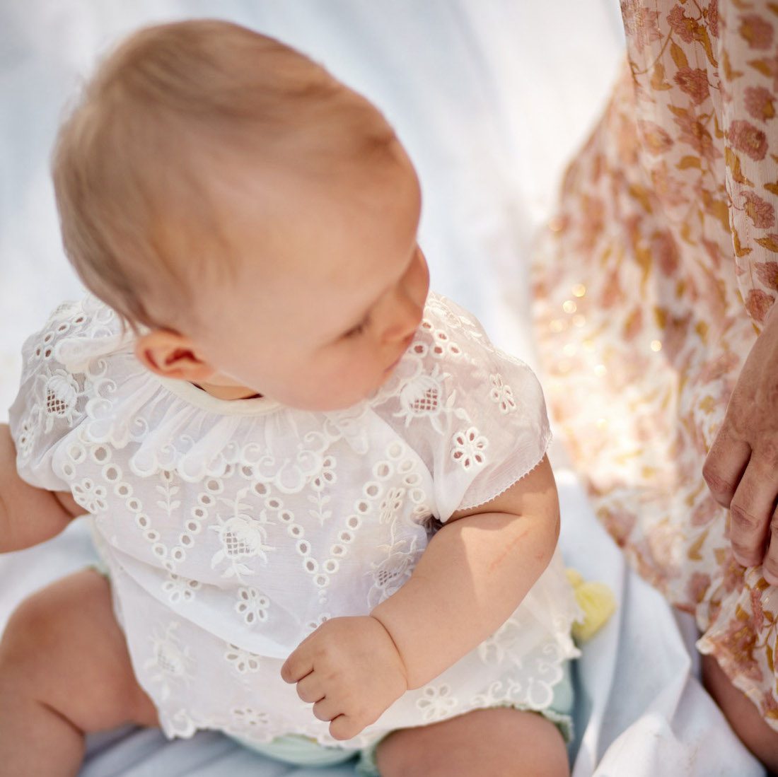 Blouse Sandrine Off-White & Bloomers Carlosa Chambray