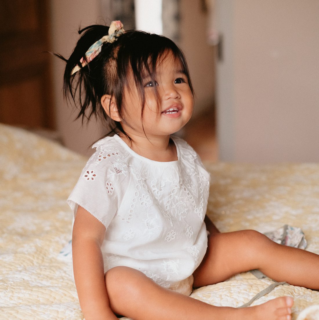 Blouse Sandrine Off-White & Bloomers Carlosa Chambray