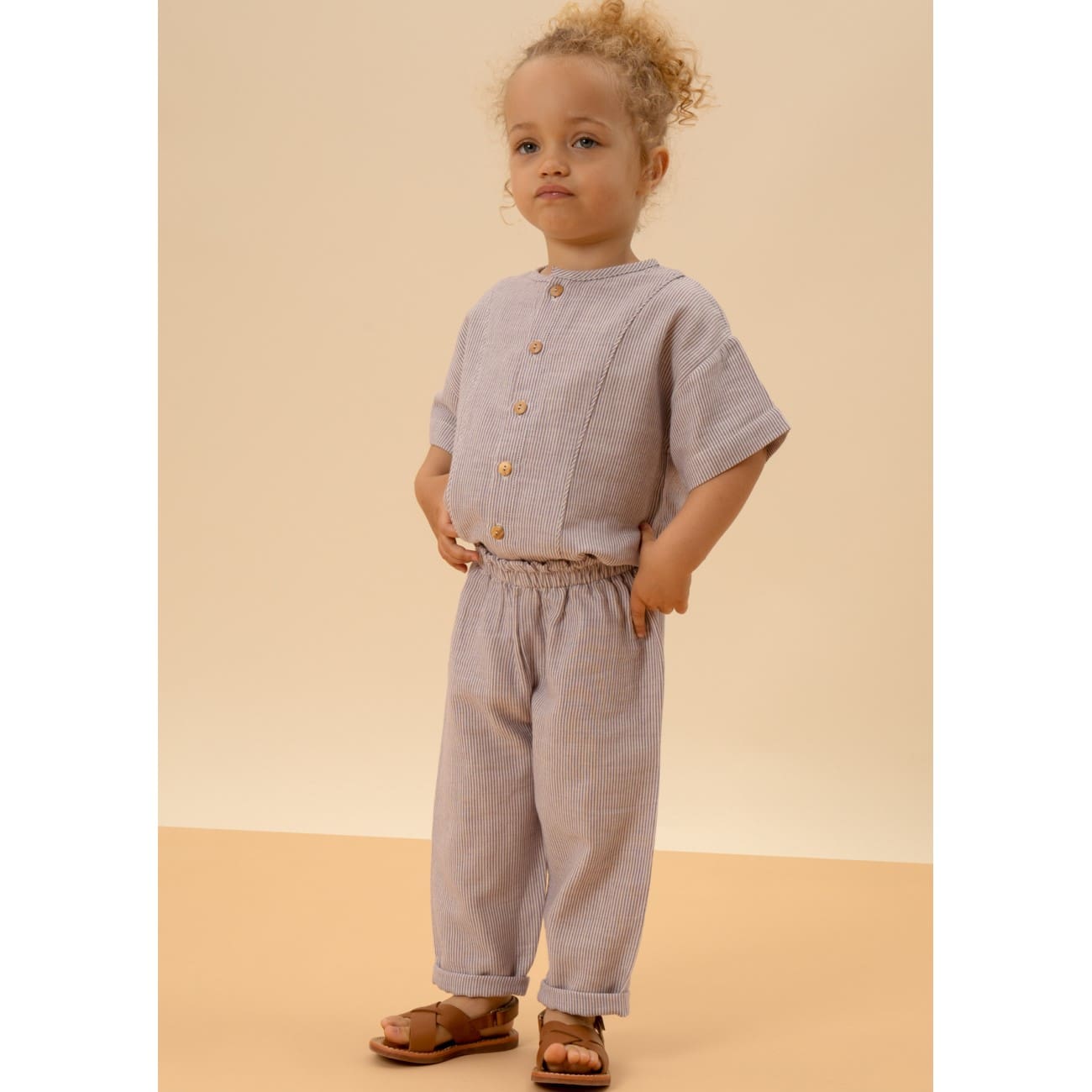 Blouse Thelme & Pants Cousin | Purple Stripes