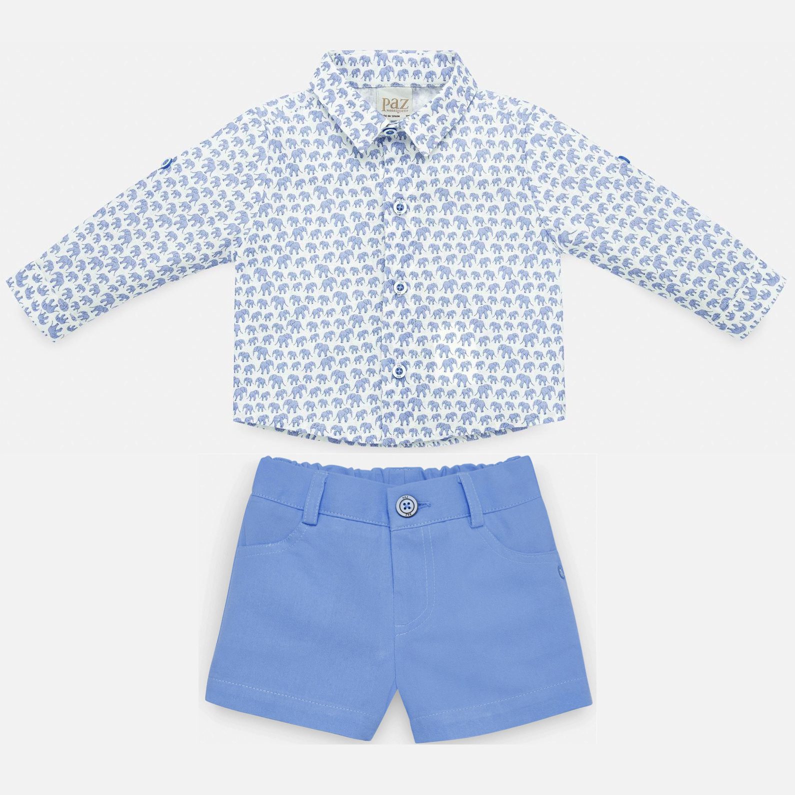 Blue Shirt & Shorts Set
