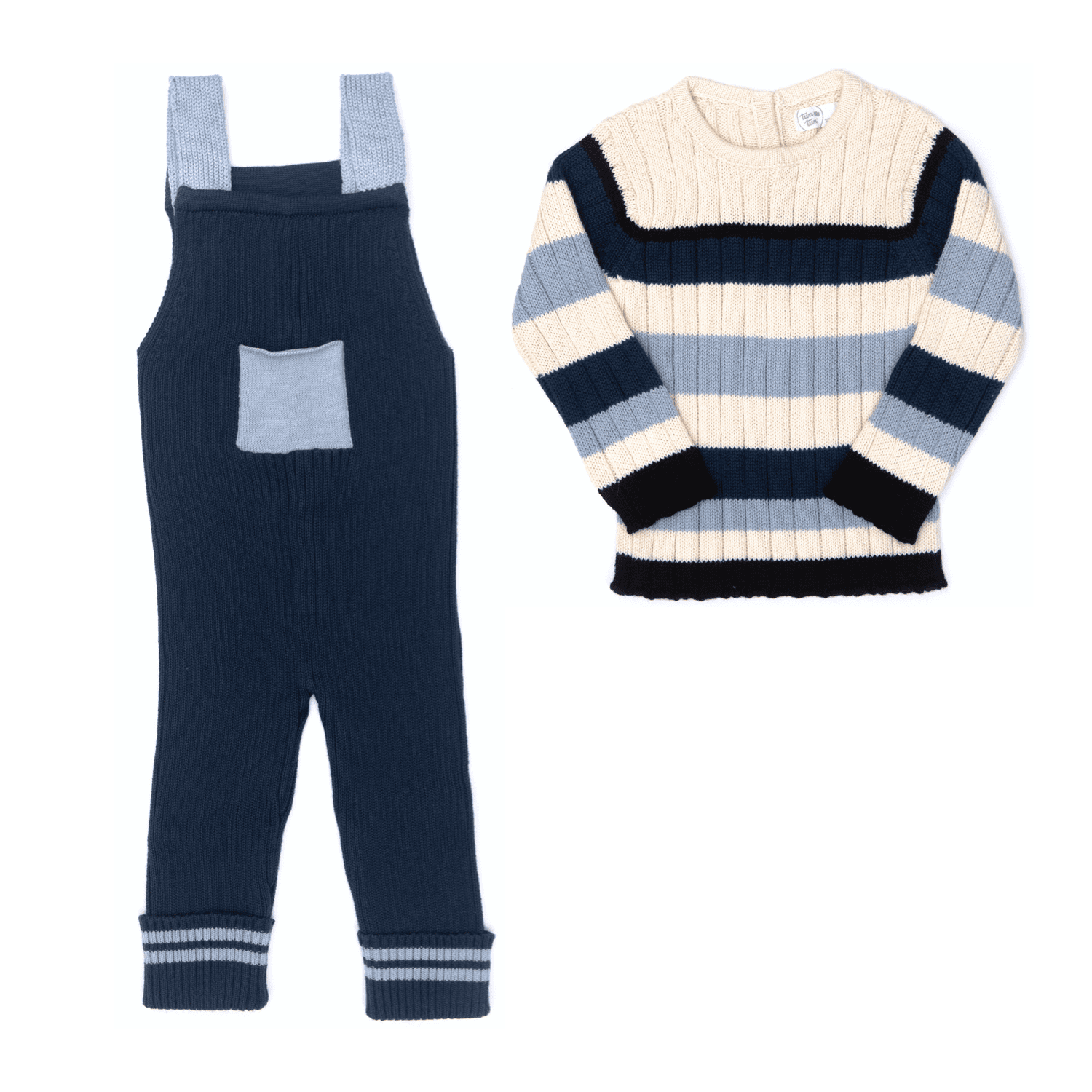 Broke Ribbed Jumpsuit & Striped Ribbed Sweater