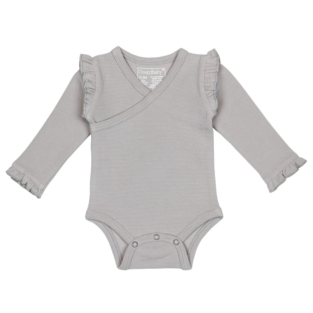 Corduroy Ruffle Wrap Bodysuit | Fog