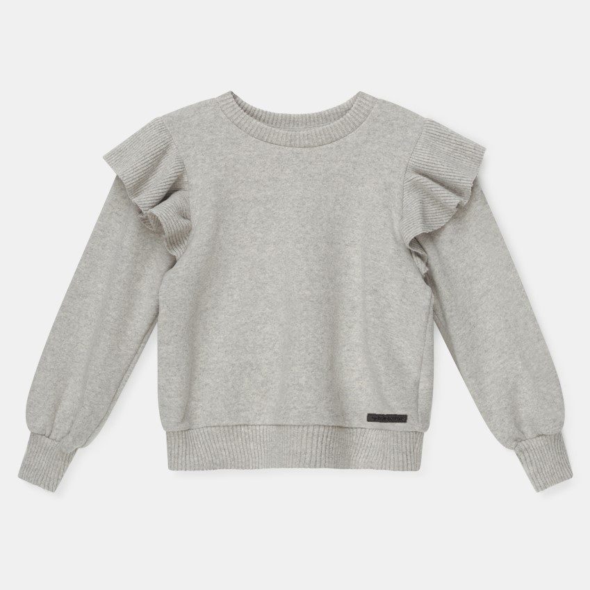 Camille Light Grey Ruffle Sweater