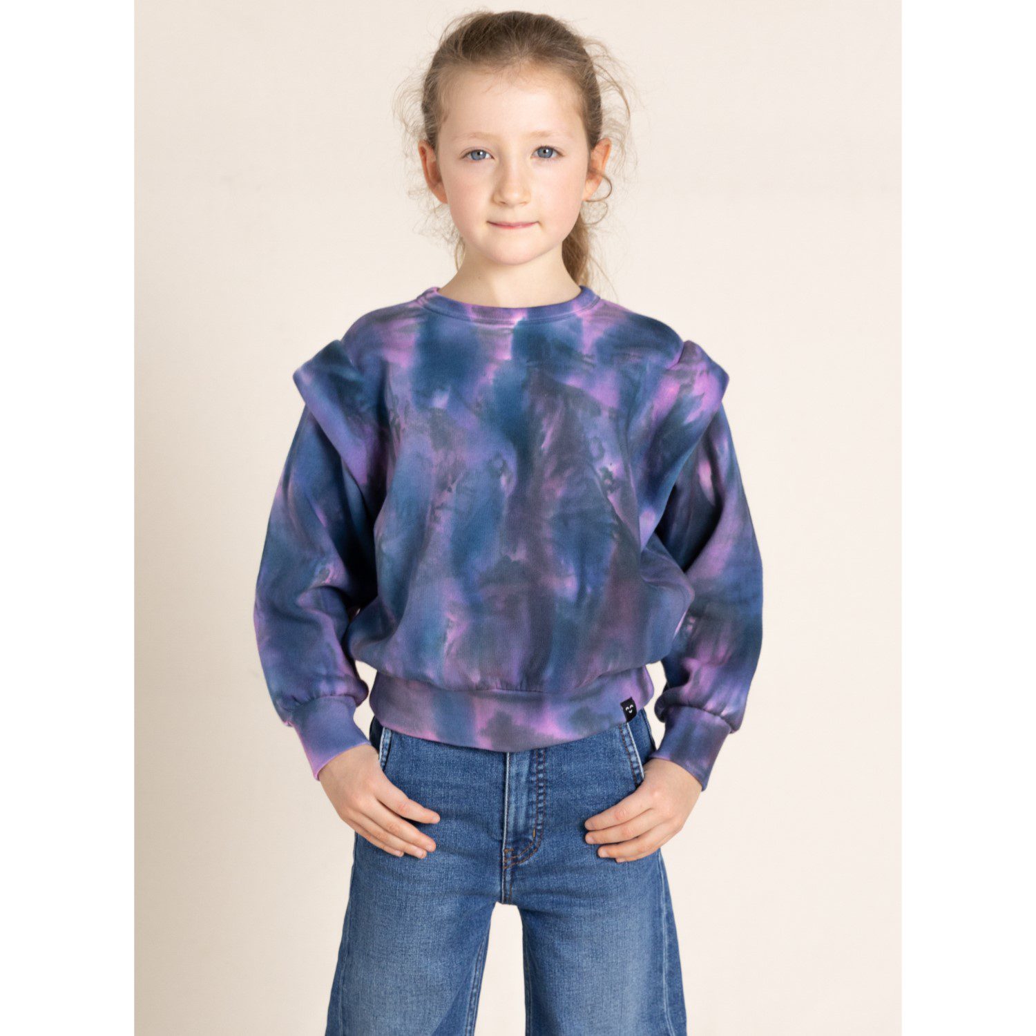Carly Tie & Dye Rounded Effect Sweater | Purple