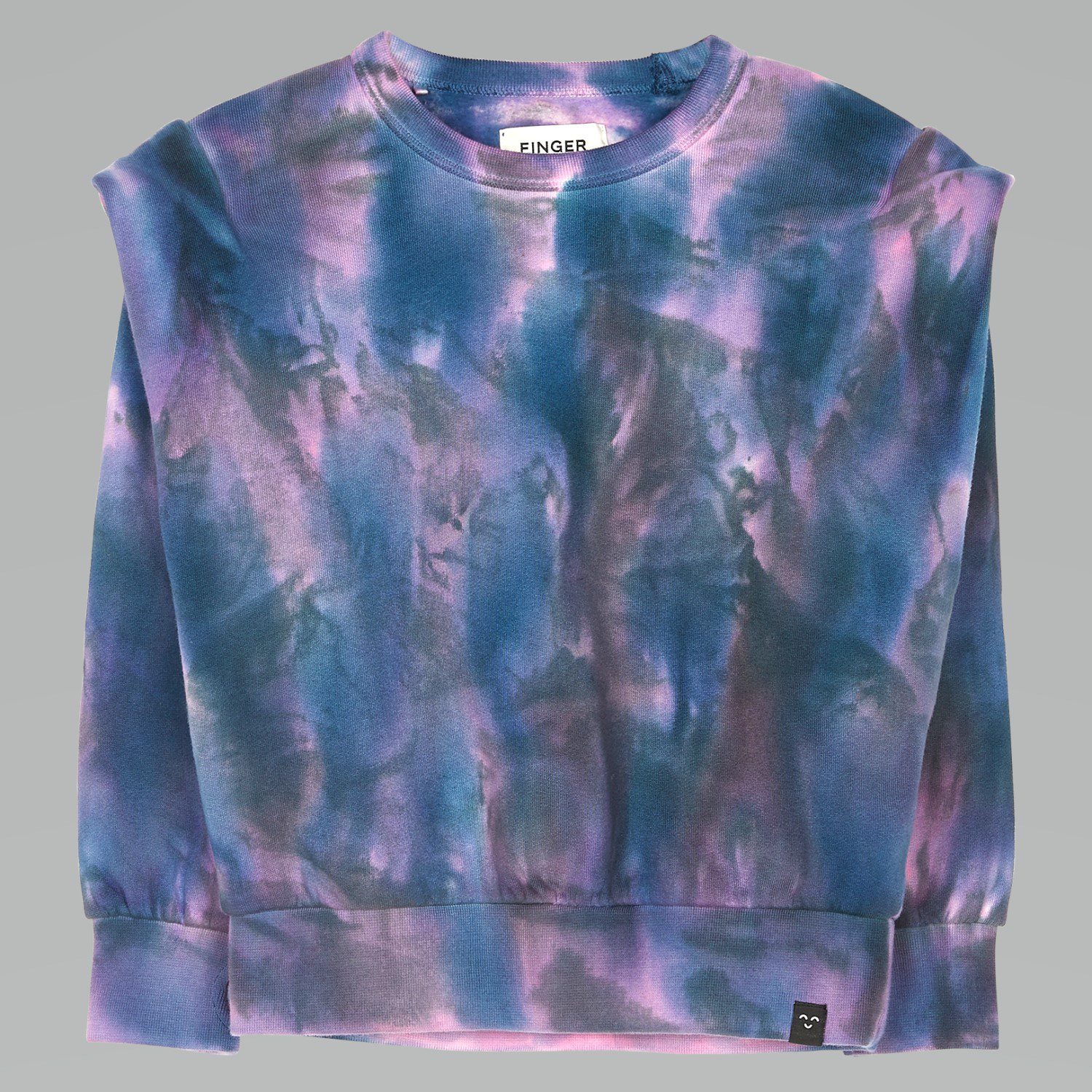 Carly Tie & Dye Rounded Effect Sweater | Purple