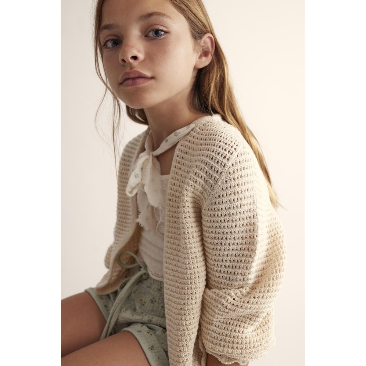 Tricot Cotton Cardigan | Ivory