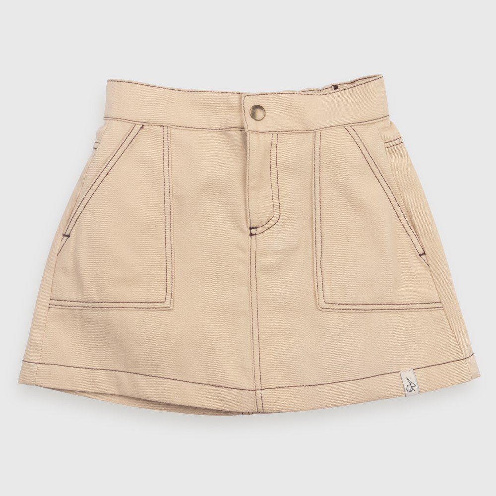 Cassie Skirt Twill |  Café Au Lait