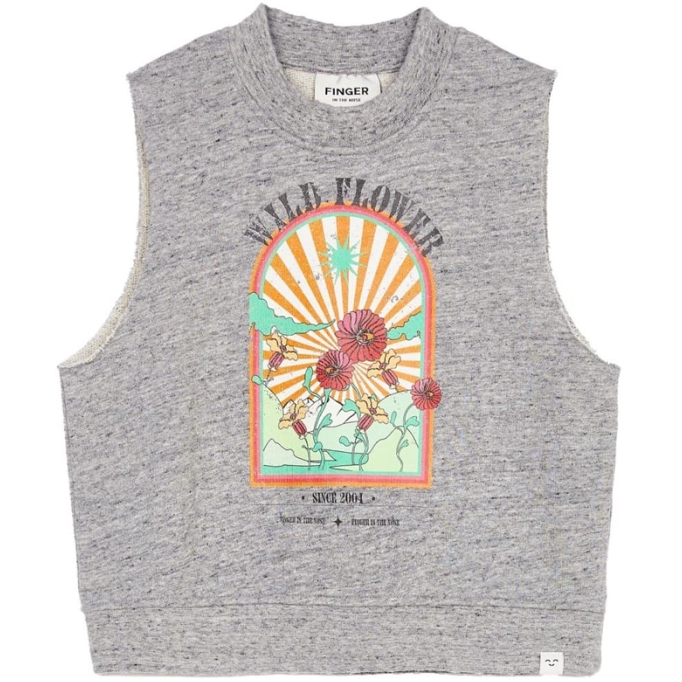 Sleeveless Sweatshirt & Shorts | Heather Grey Flower