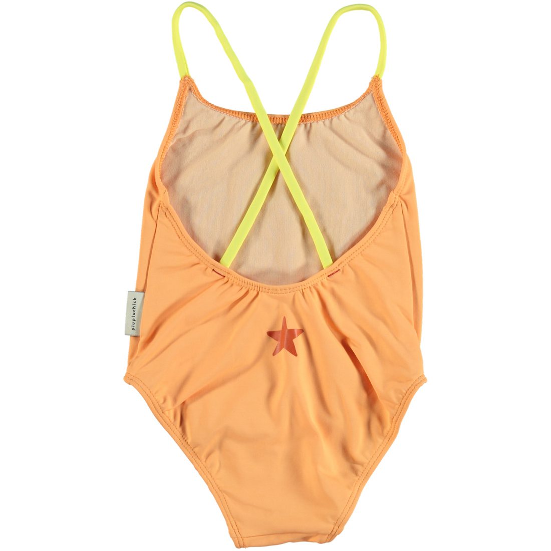 Canes Swimsuit W/ Crossed Straps | Peach & Yellow