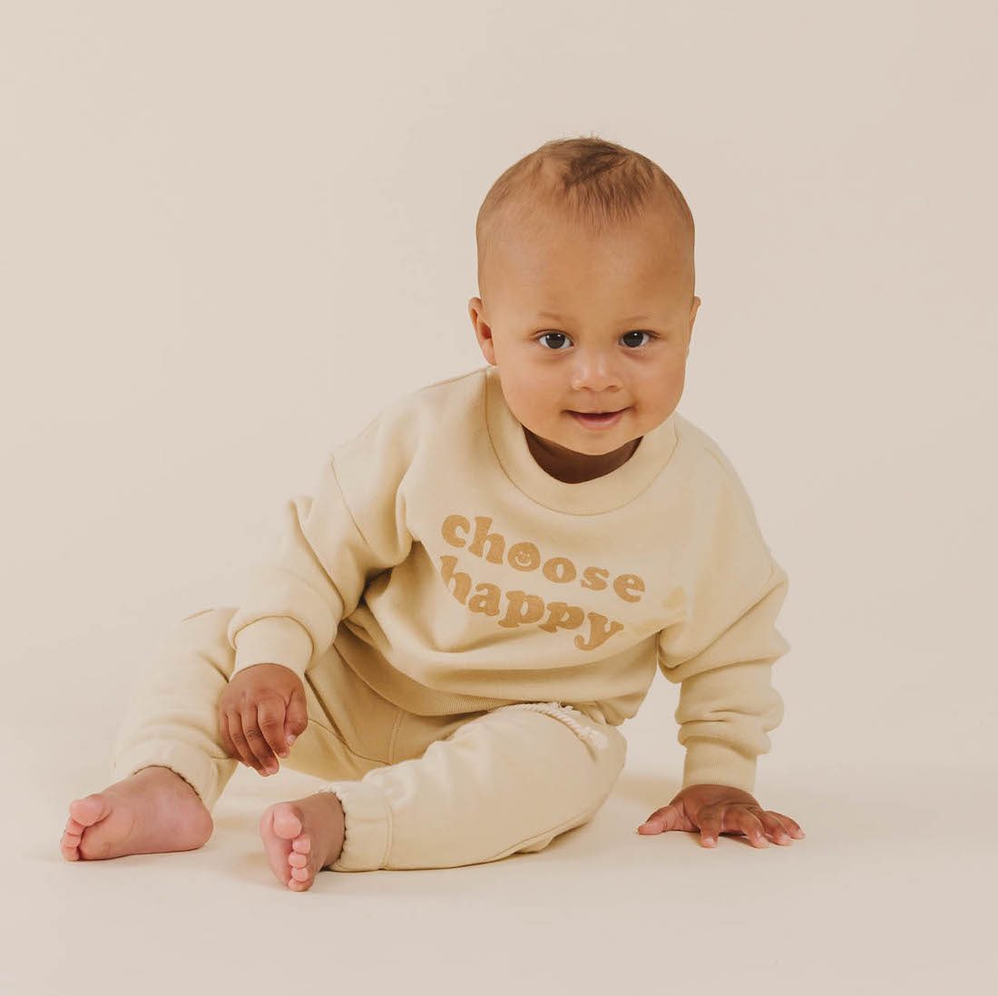 Choose Happy Fleece Sweatshirt & Happy Faces Jogger Sweatpants