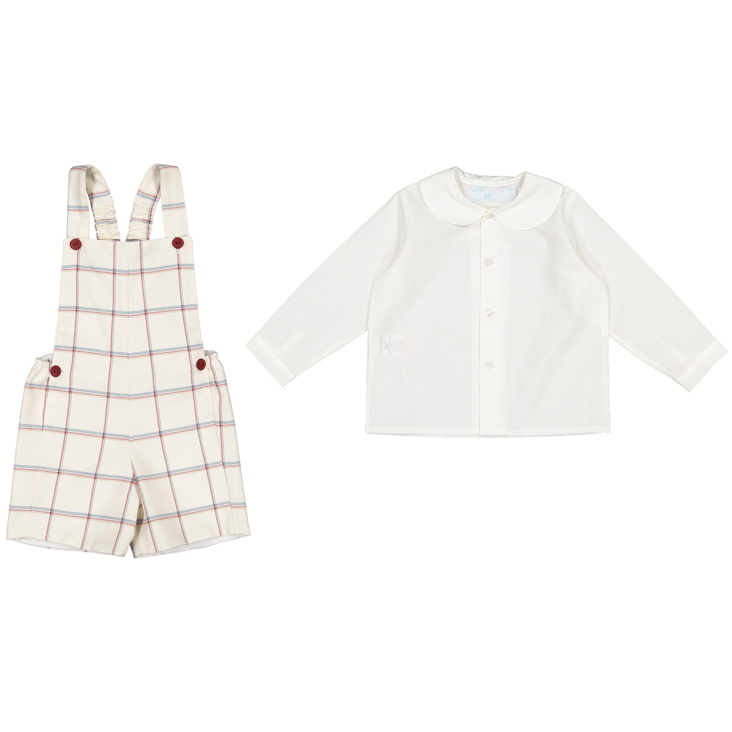 White Chritmas Boy Overall & Classic Shirt