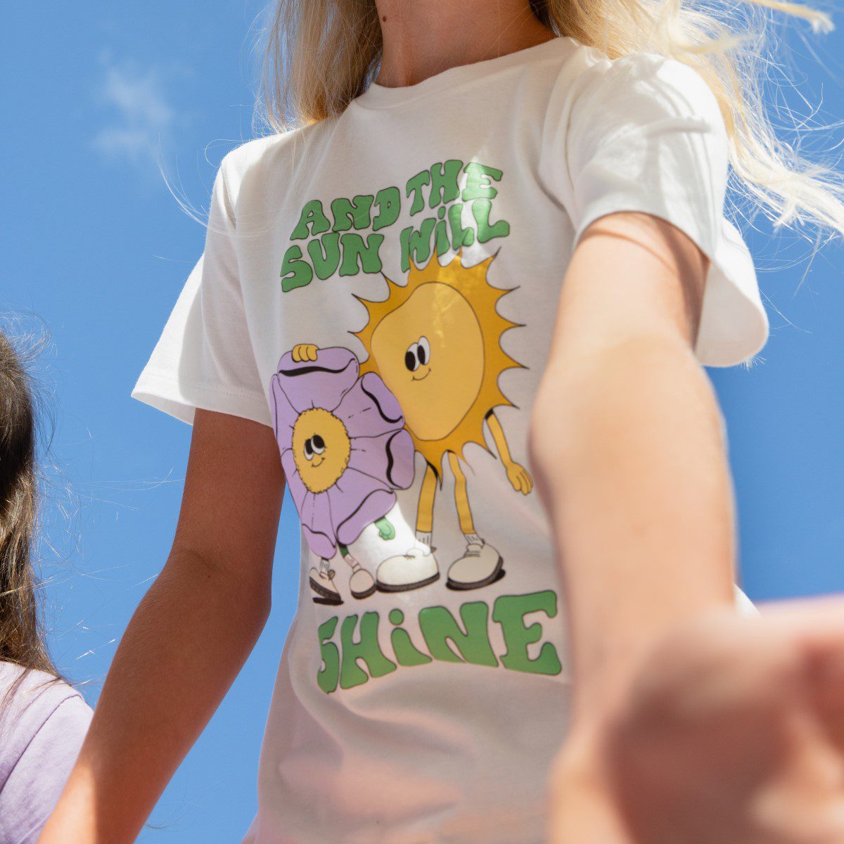 Sunshine Lauren Martin T-Shirt & Terry Cloth Shorts | Off White/Papaye