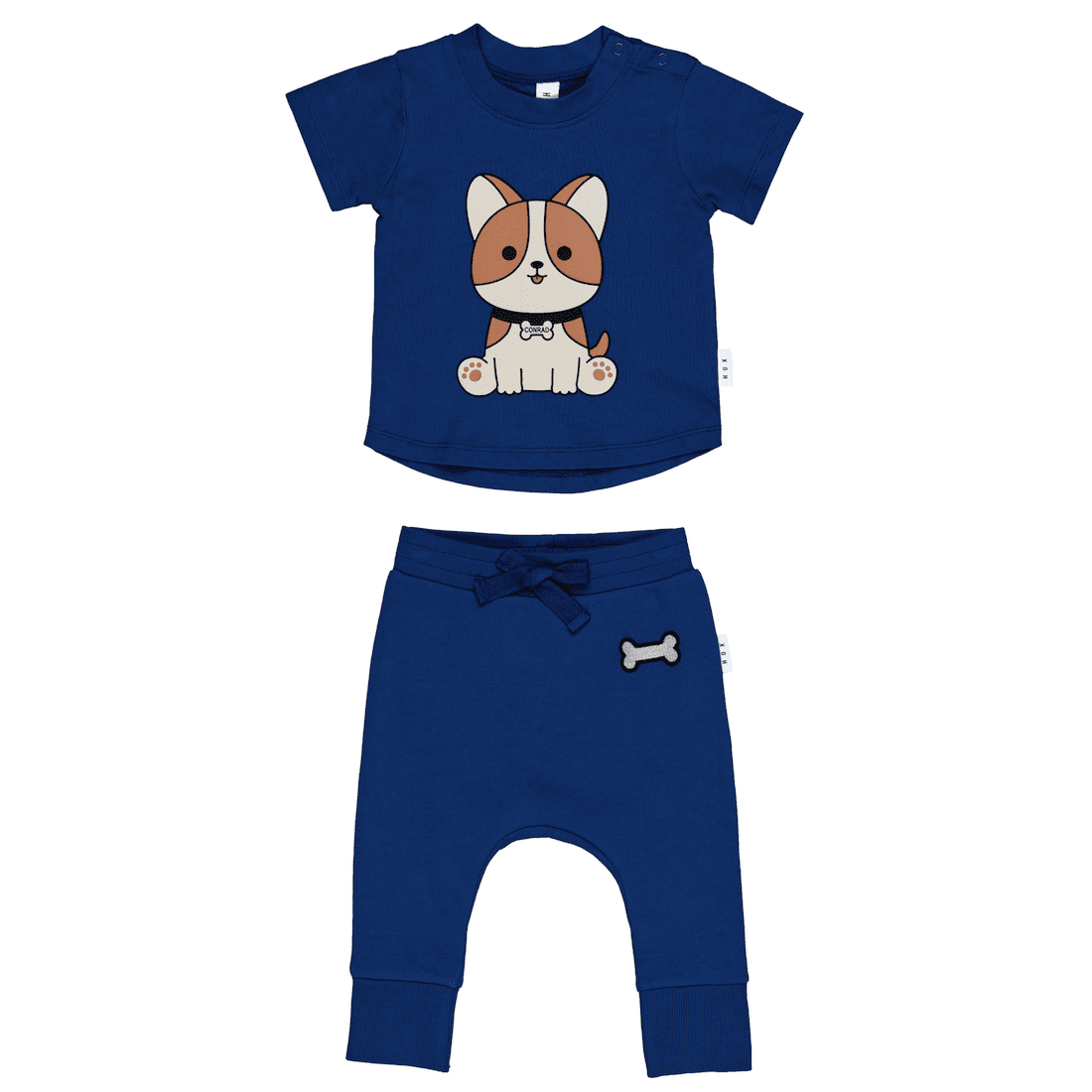 Corgi T-Shirt & Dog Bone Drop Crotch Pant