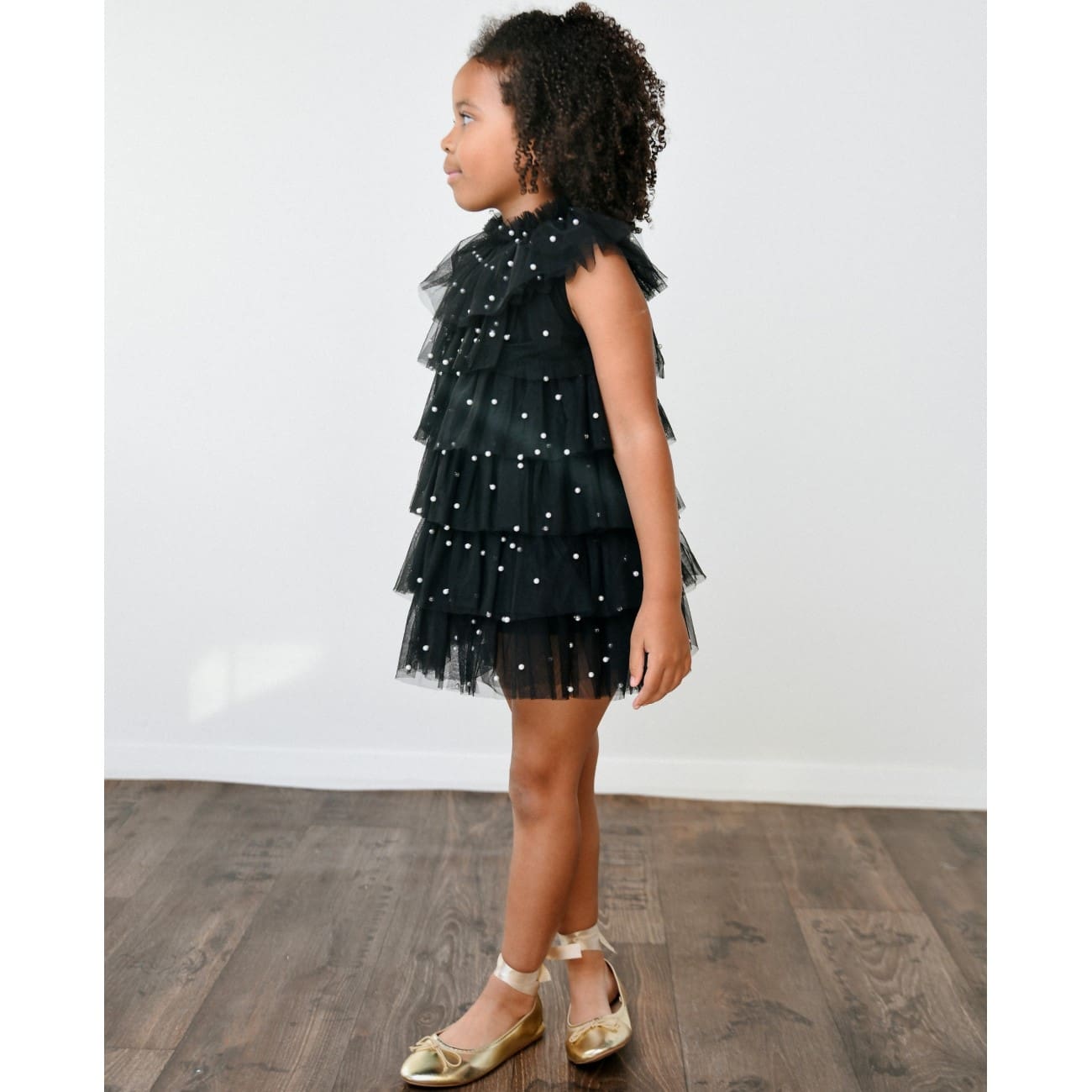 Pearl Tutully Tiered Tulle Tutu Dress | Black