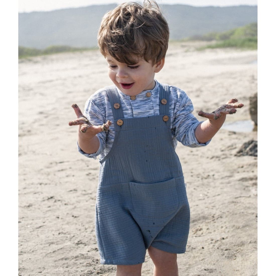 L/S Jersey Top & Dungaree Shorts