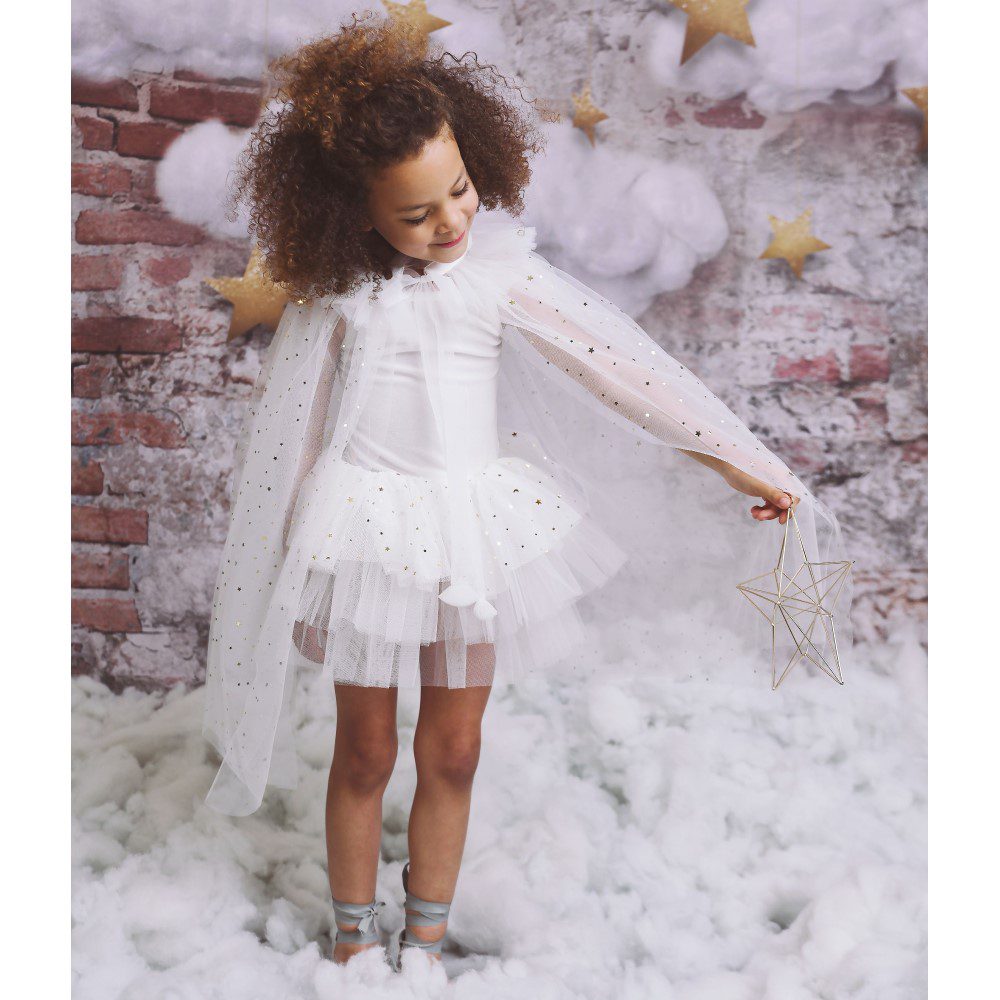 Velvet Stars & Moons Dress | Off White