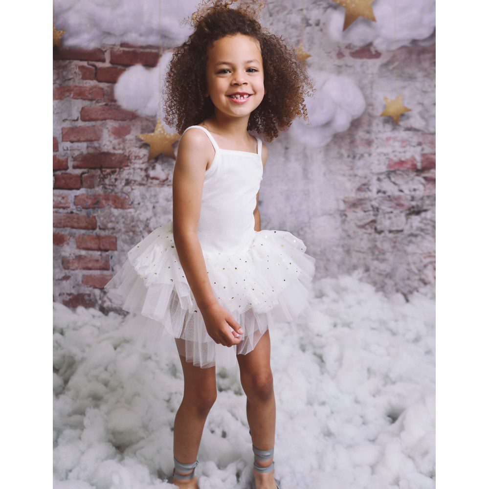 Velvet Stars & Moons Dress | Off White