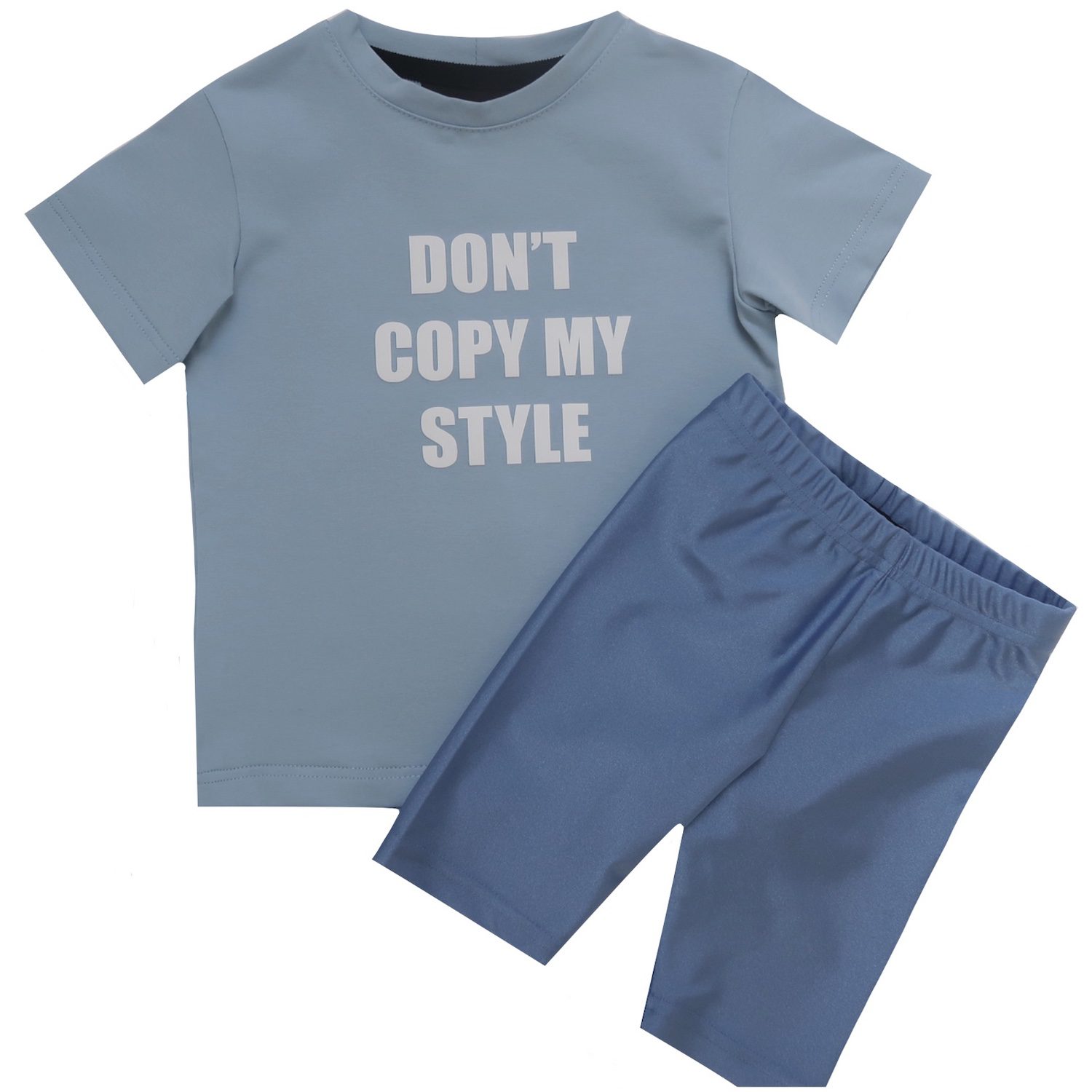 Don't Copy My Style Oversized Tee & Biker Shorts Set