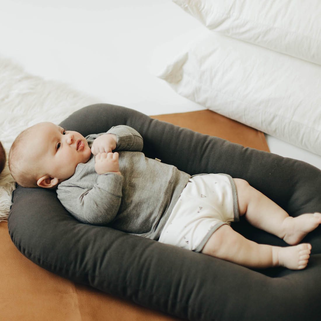 Drop Shoulder Sweatshirt & Track Shorts | Grey