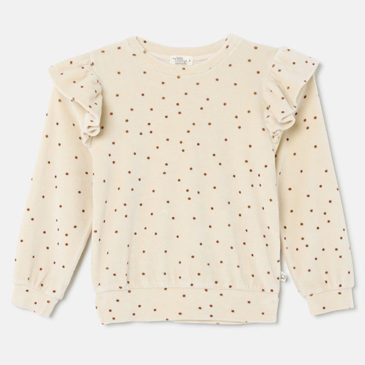 Polka Dot Velour Sweatshirt