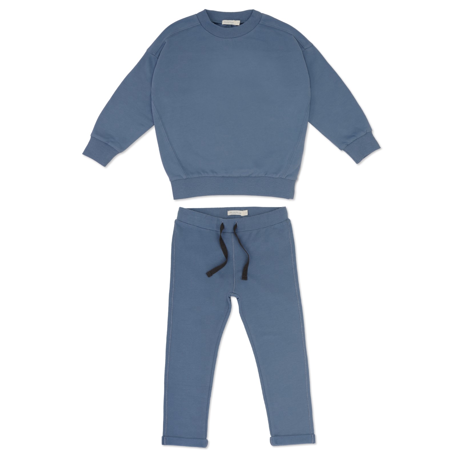 Oversized Sweater & Basic Sweat Pants | Denim Blue