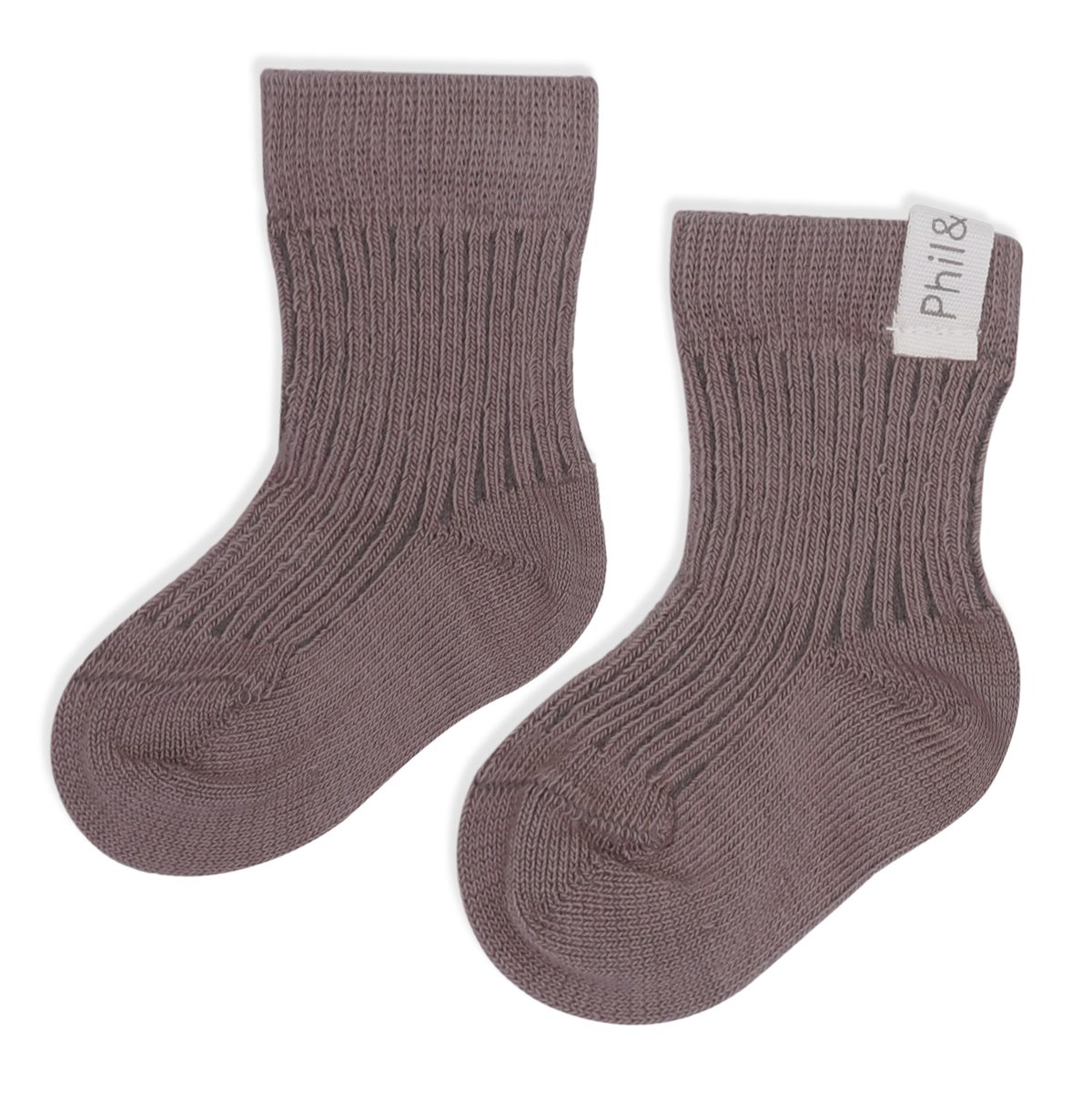 Ribbed Baby Socks | Heather