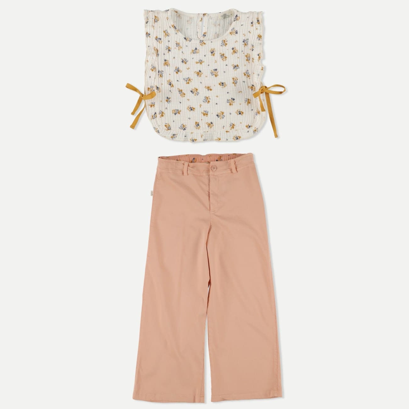 Evelyn Bouquet Gauze Top & Lulu Twill Flared Pants