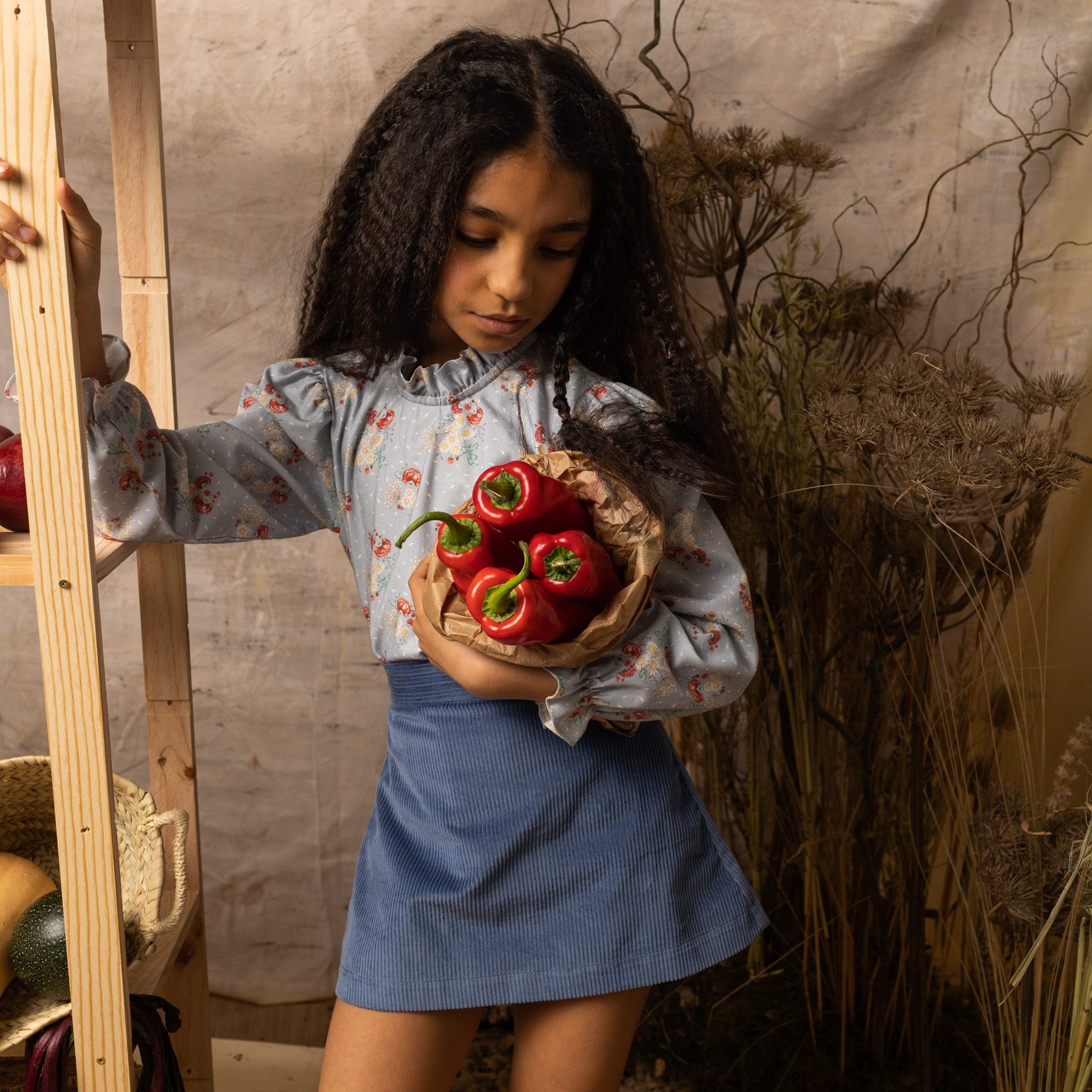 Blue Corduroy Mini SKIRT