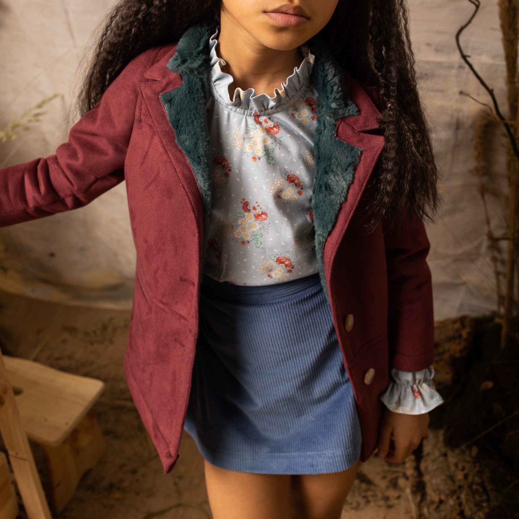 Blue Corduroy Mini SKIRT