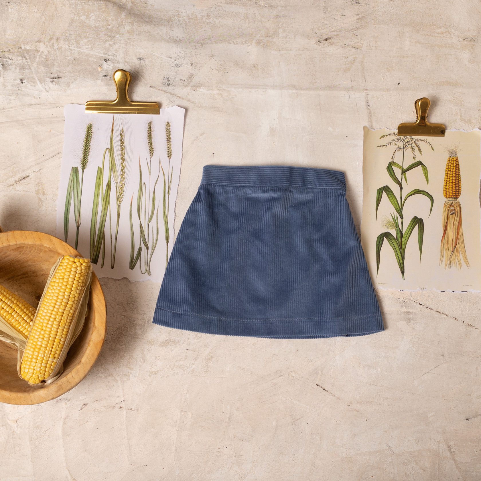 Blue Corduroy Mini SKIRT