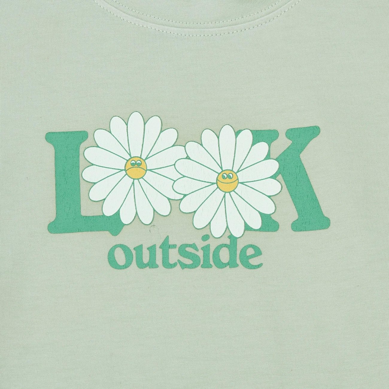 Light Jade Loose T-Shirt & Sage Denim Shorts