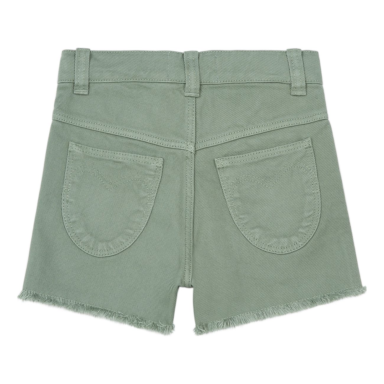 Light Jade Loose T-Shirt & Sage Denim Shorts