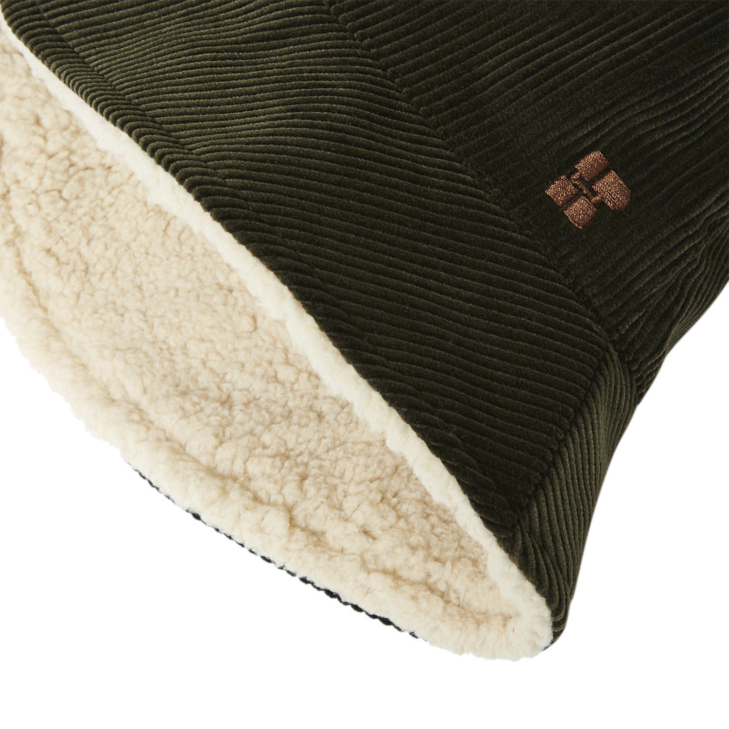 Sherpa Lined Corduroy Bucket Hat Dark Green