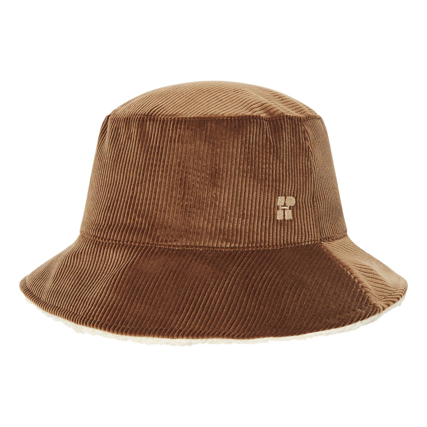 Sherpa Lined Corduroy Bucket Hat Brown
