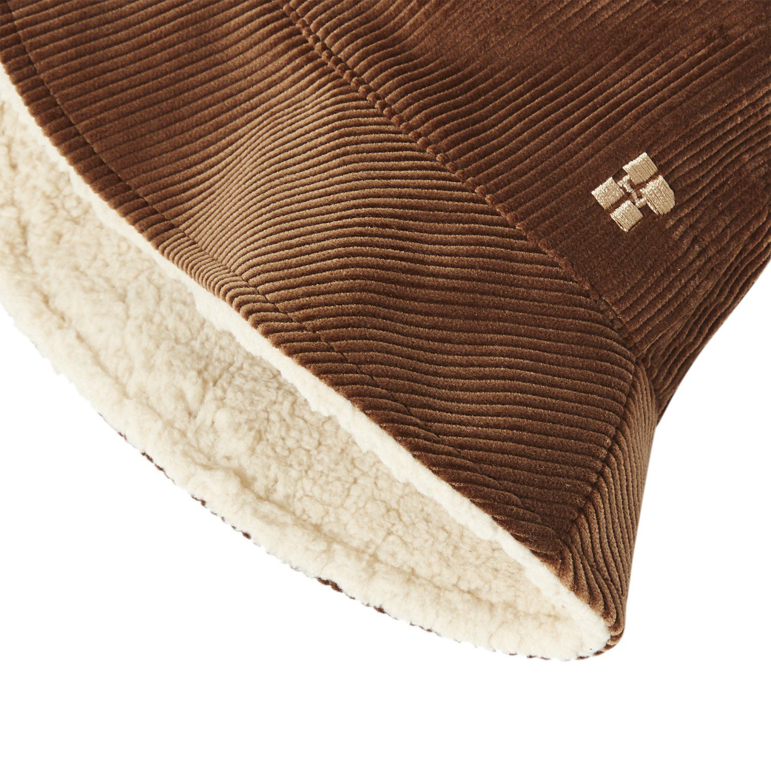 Sherpa Lined Corduroy Bucket Hat Brown