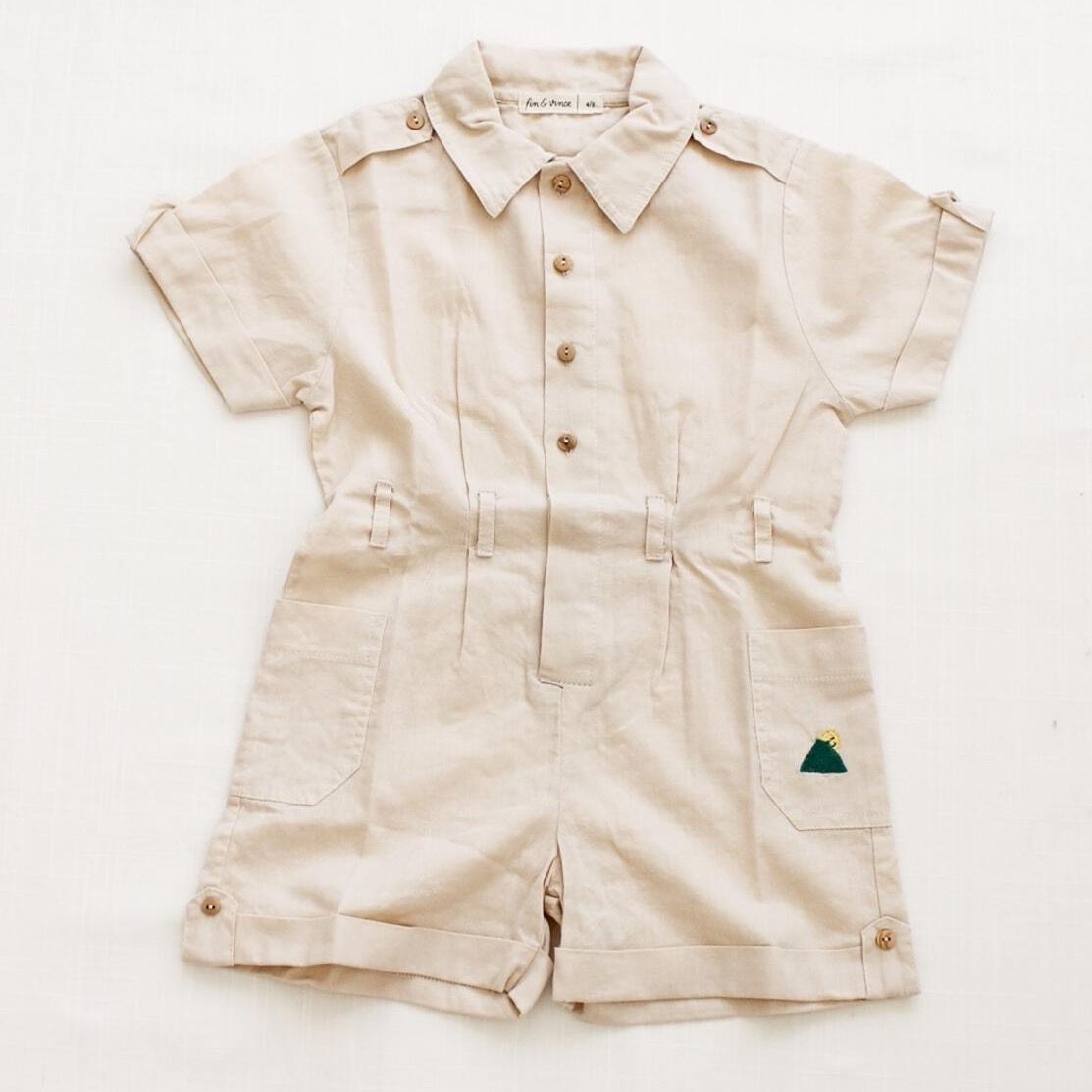 Adventure Jumpsuit | Sand W/ Sunrise Embroidery