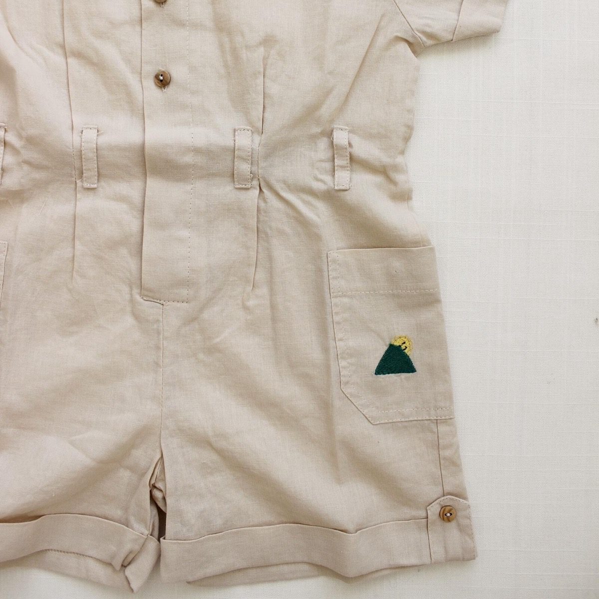 Adventure Jumpsuit | Sand W/ Sunrise Embroidery