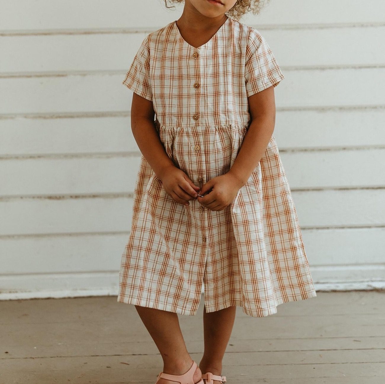 Linen Desert Plaid Sicily Dress