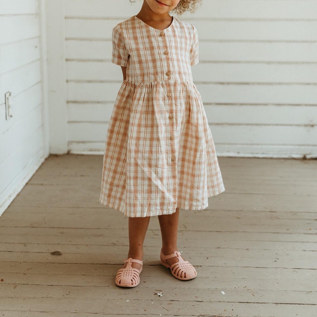 Linen Desert Plaid Sicily Dress