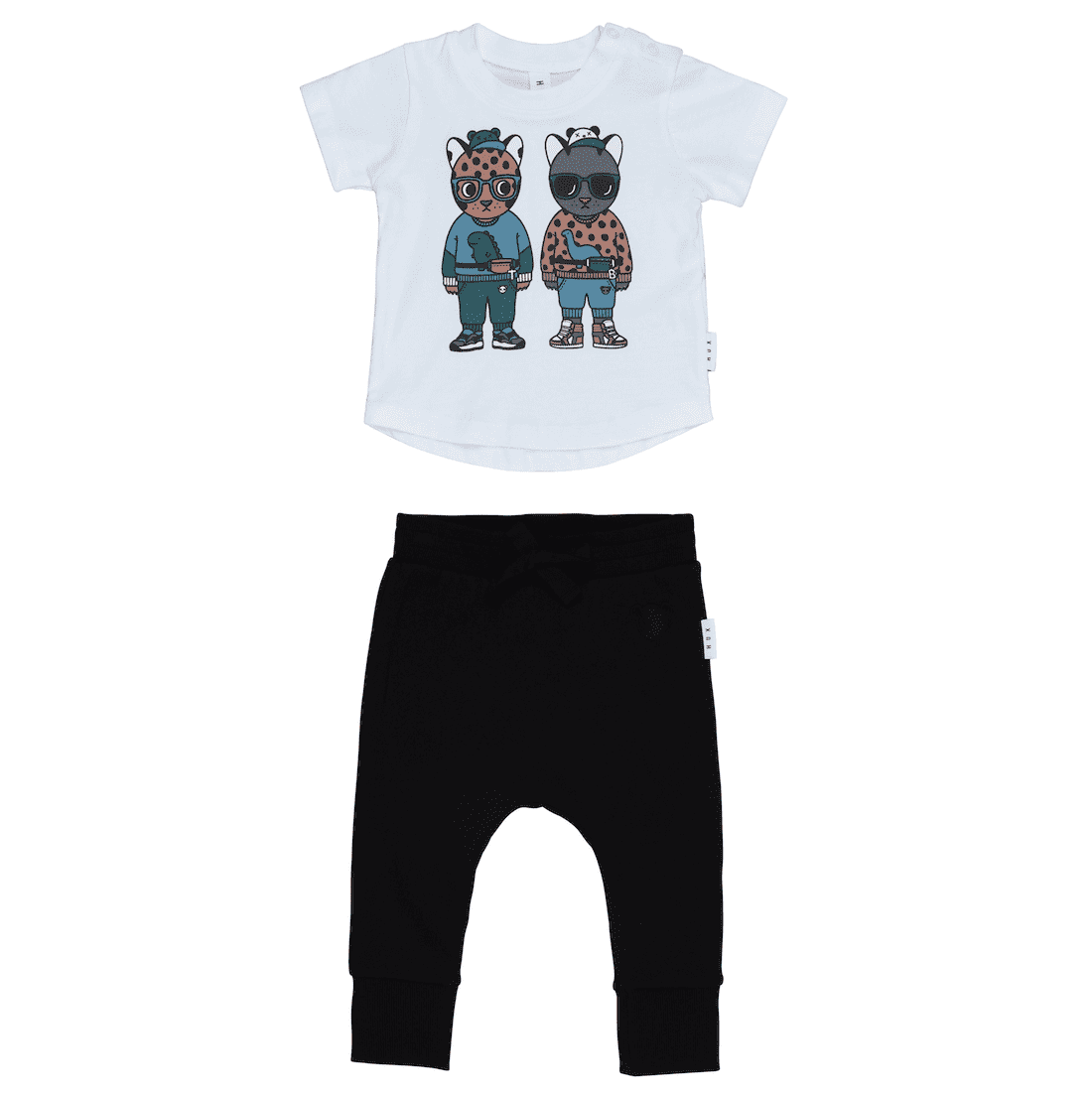 Ferocious Friends T-Shirt & Black Jersey Drop Crotch Pant