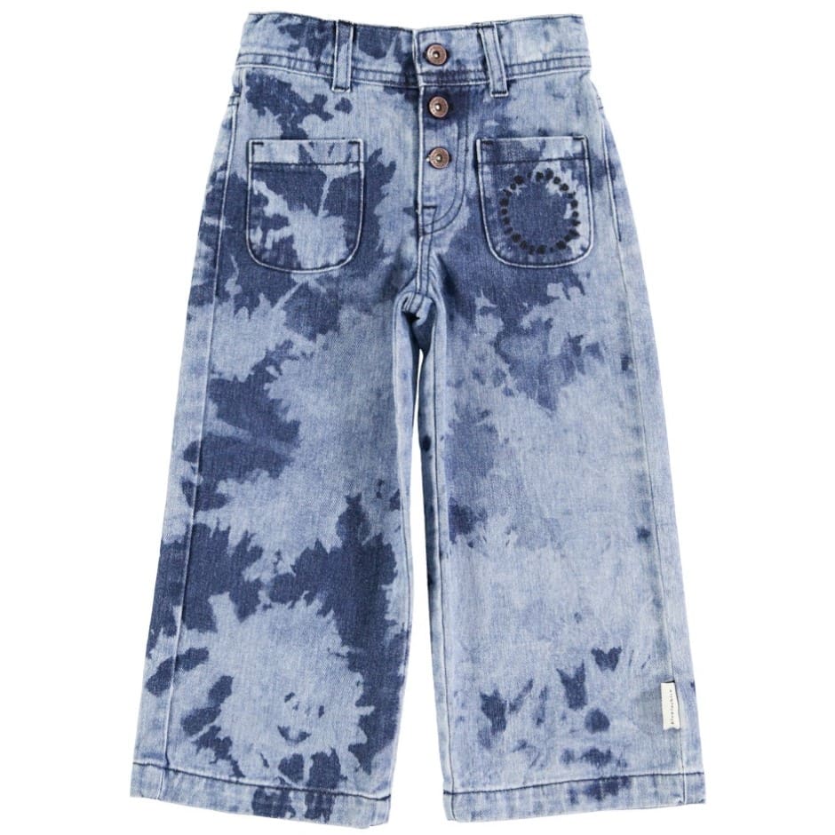Flare Trousers | Blue Tie Dye Denim