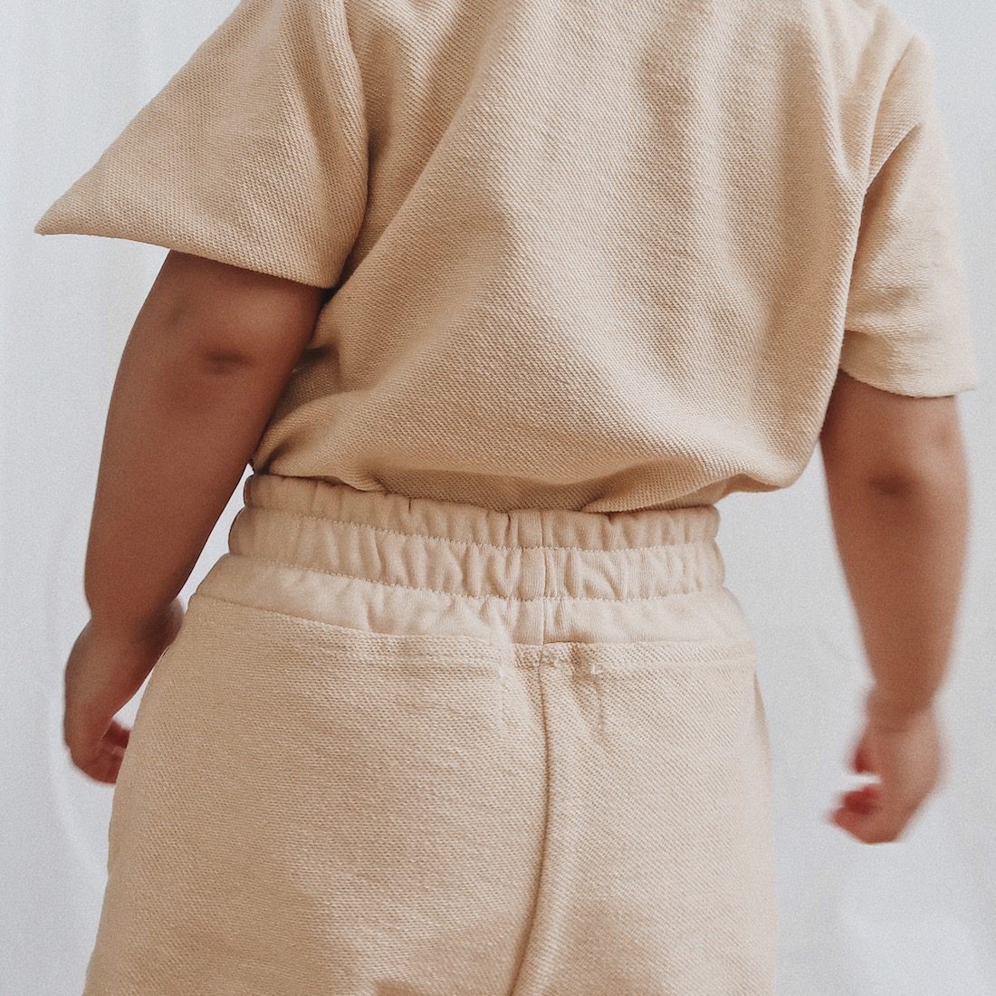 French Terry Longline Tee & Shorts | Sand