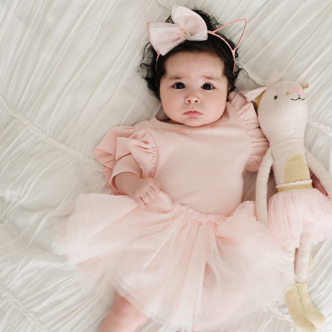 Frill Tutu Pale Pink/Gold Over Cream