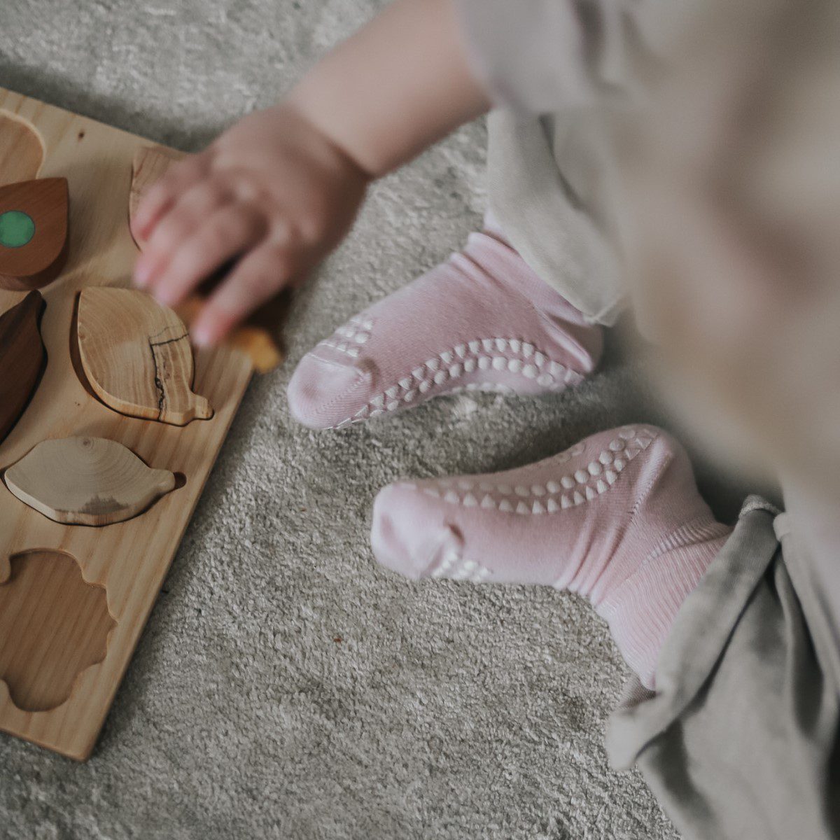 Bamboo Non-Slip Socks | Soft Pink